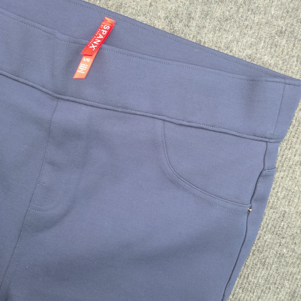 SPANX PerfectFit Ponte Pull On Slim Straight Pants Navy Tailored Solid